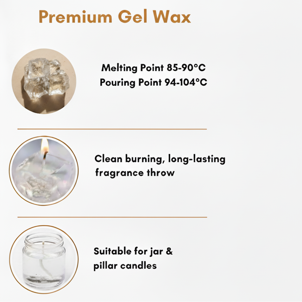 Crystal Clear Gel Wax 1KG – Premium Transparent Gel Wax for Candle Making & DIY Crafts